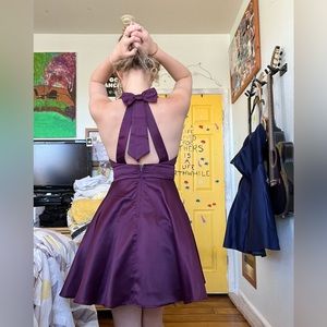 Plum cocktail dress with bow!